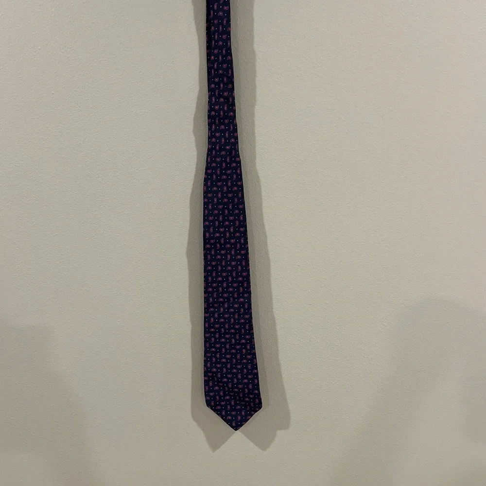 Lauren Ralph Lauren Silk Neck Tie Paisley Blue Red School Uniform
